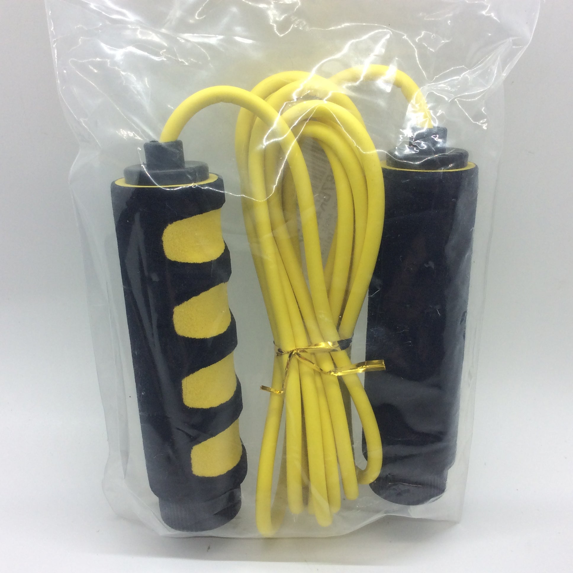 a pair of yellow and black cords in a package